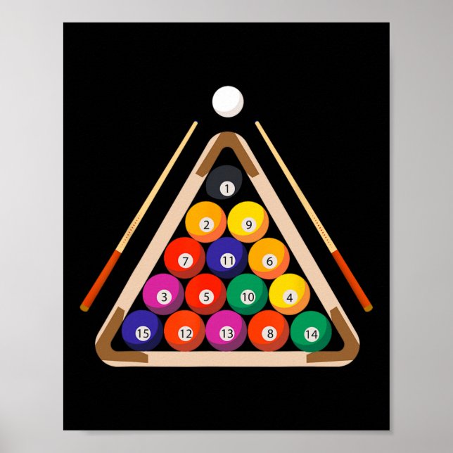 Billiard och Stick Billiards Bassäng Player Poster (Framsidan)