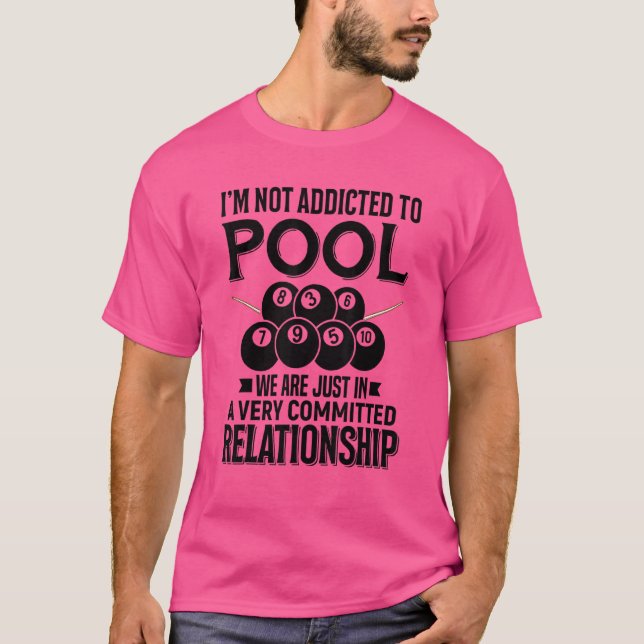 Billiard-offertdesign för Bassäng Boll Player-spel T Shirt (Framsida)
