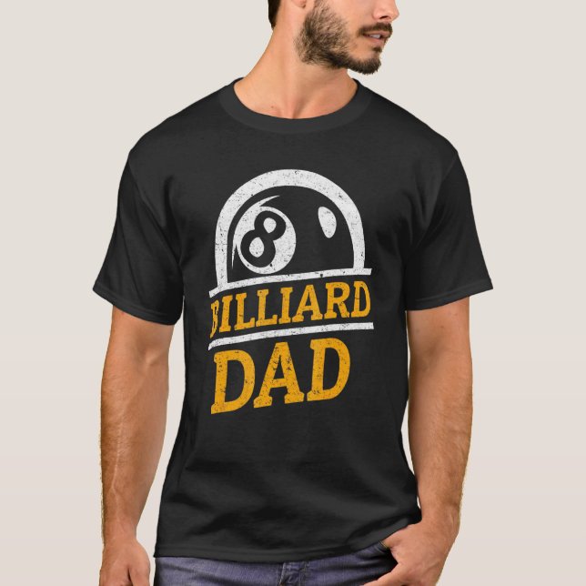 Billiard Pappa - Biljard Pool Lag T Shirt (Framsida)