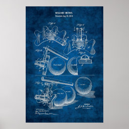 Billiard Patent Art #14 Bassäng rumsdekoration Poster