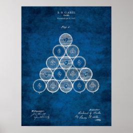 Billiard Patent Art #1 Bassäng-rumsdekoration Poster