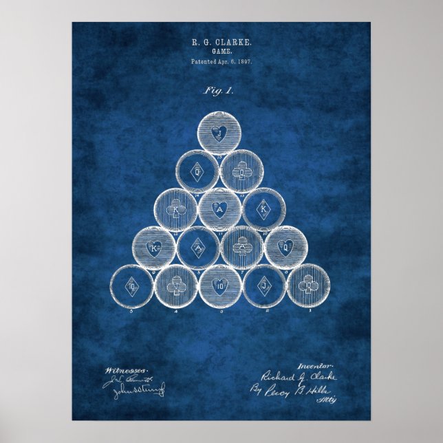 Billiard Patent Art #1 Bassäng-rumsdekoration Poster (Framsidan)