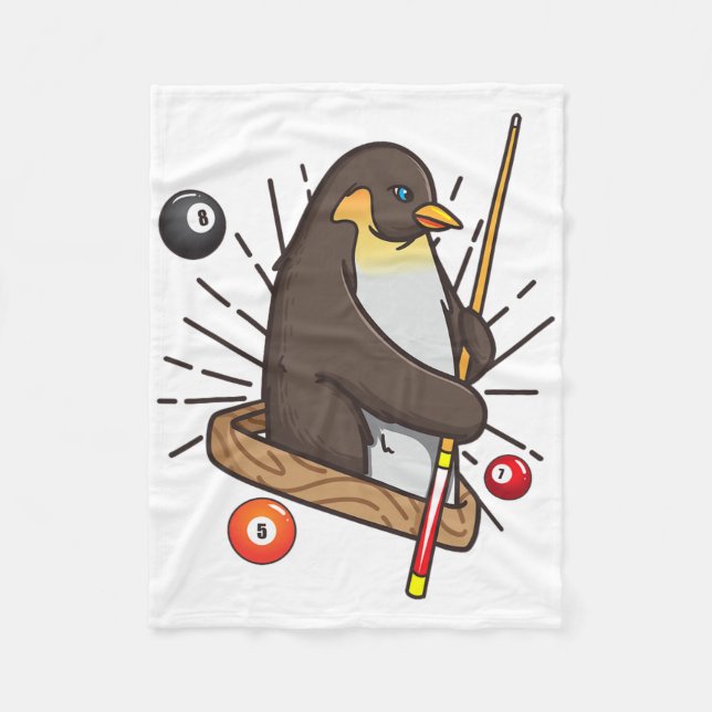 Billiard Penguin Hustler Bassäng Shirts Girls Snoo Fleecefilt (Framsidan)