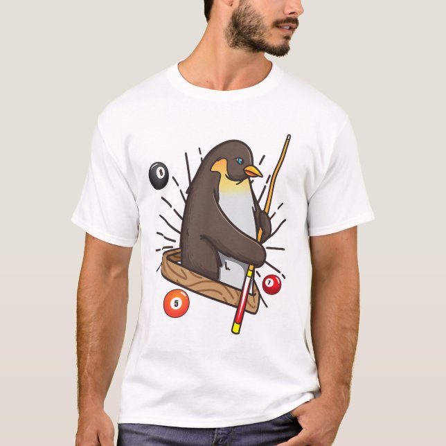 Billiard Penguin Hustler Bassäng Shirts Girls Snoo T Shirt (Framsida)