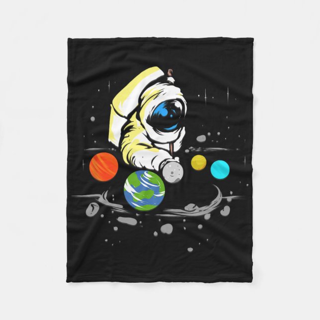 Billiard Player Astronaut Snooker Billiard Gift Fleecefilt (Framsidan)