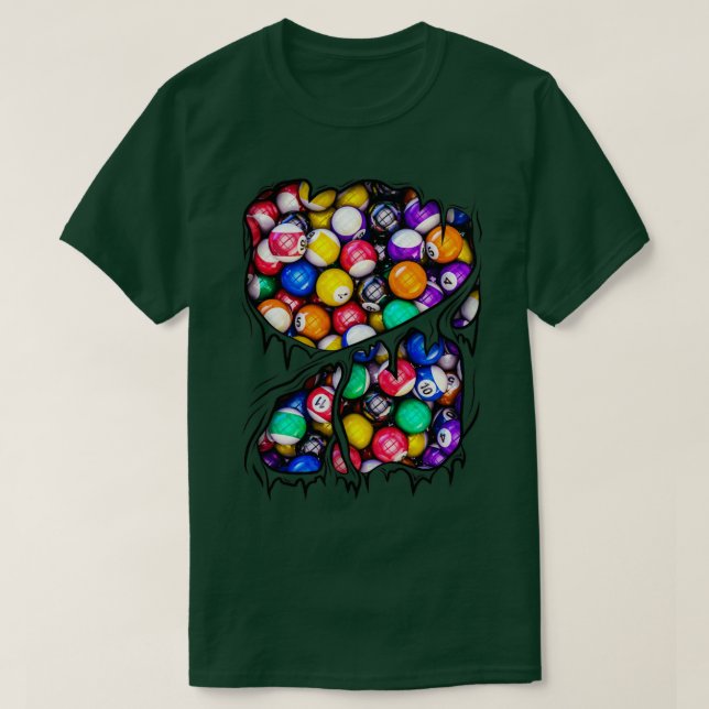 Billiard Player Bassäng Bollar Inside Idrottsman H T Shirt (Design framsida)