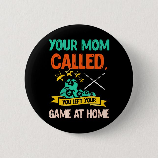 Billiard Player Billard 8-Boll Bassäng Knapp (Framsida)