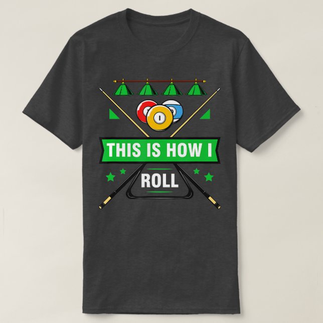 Billiard Player Billiards Bord Cue Stick Snooker T Shirt (Design framsida)