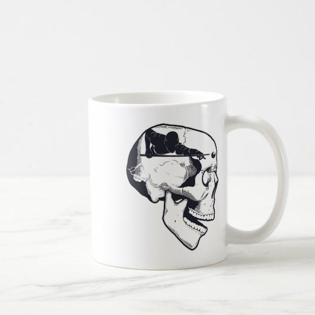 Billiard Player Brain Skull Billiards Bord Rack C Kaffemugg (Höger)