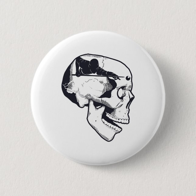 Billiard Player Brain Skull Billiards Bord Rack C Knapp (Framsida)