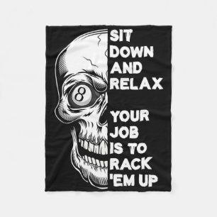 Billiard Player Skull Skeleton Billiards Bord Rac Fleecefilt