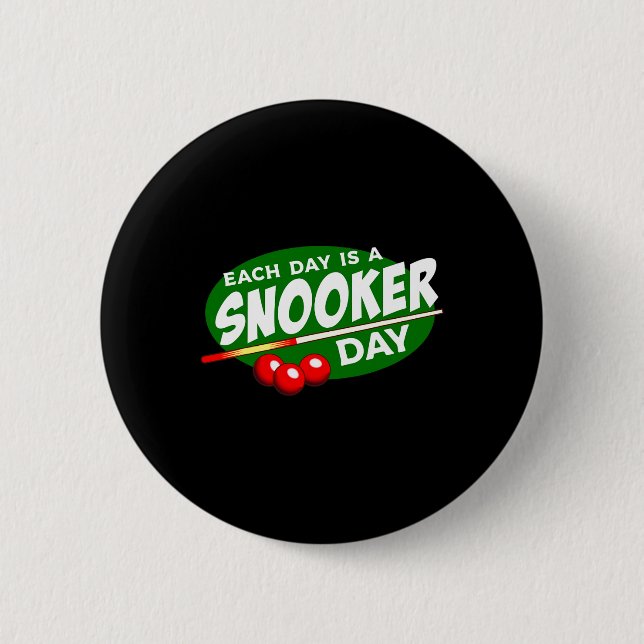 Billiard Player Snooker Bassäng Game Älskare Funny Knapp (Framsida)