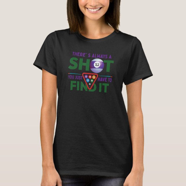 Billiard Player Women Pool T Shirt (Framsida)