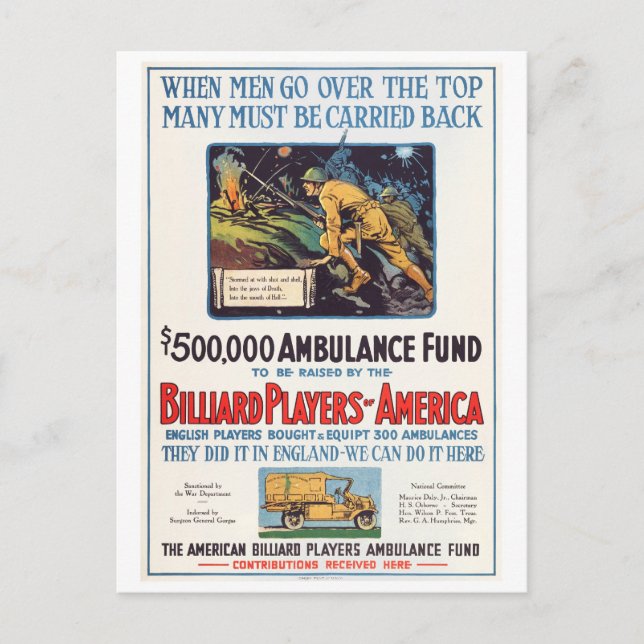 Billiard Players of America Vykort (Framsida)