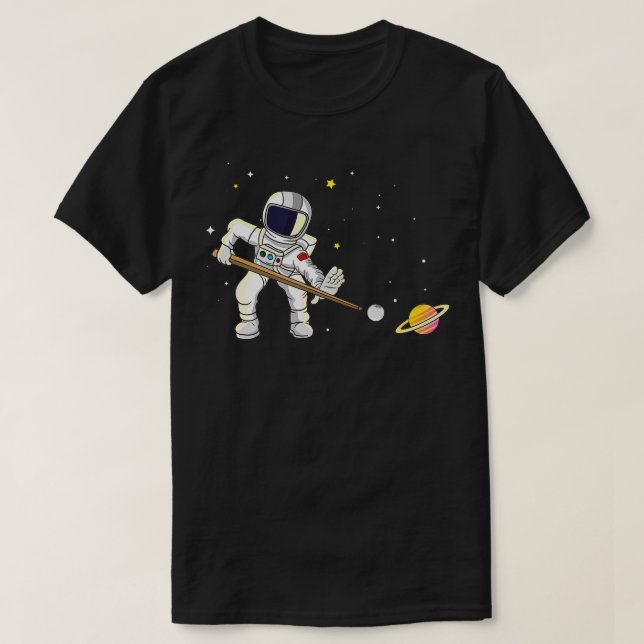 Billiard Players Space Billiard Stick Astronauts B T Shirt (Design framsida)