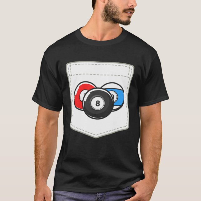 Billiard Pool Cute Pocket Ball T Shirt (Framsida)