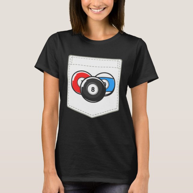 Billiard Pool Cute Pocket Ball T Shirt (Framsida)