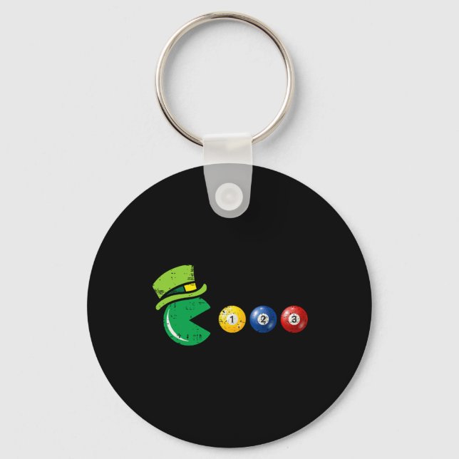 Billiard Pool St Patricks Day Retrospel  Nyckelring (Framsida)
