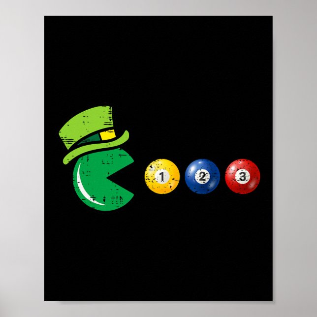 Billiard Pool St Patricks Day Retrospel  Poster (Framsidan)