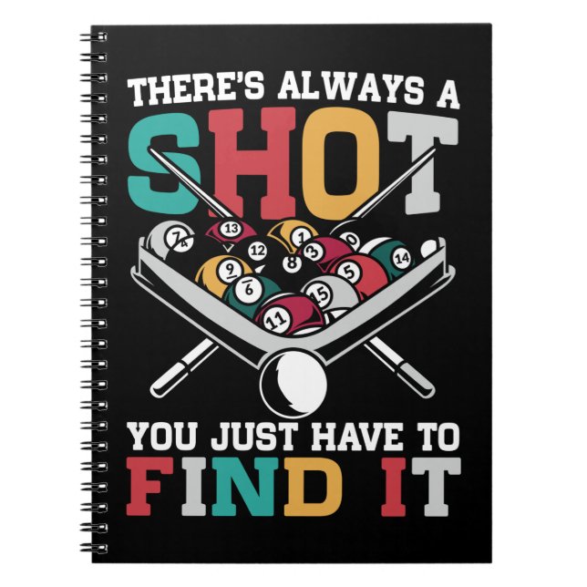 Billiard Quote Funny 8 Boll Player Anteckningsbok (Framsidan)
