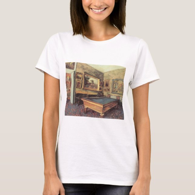 Billiard Room på Menil Hubert av Edgar Degas T Shirt (Framsida)