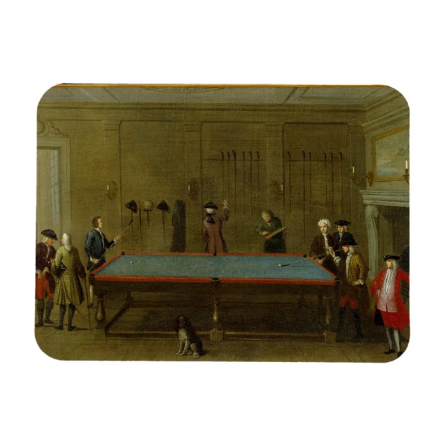 Billiard-rummet (olja på canvas) magnet (Horisontell)