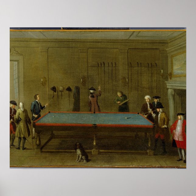 Billiard-rummet (olja på canvas) poster (Framsidan)