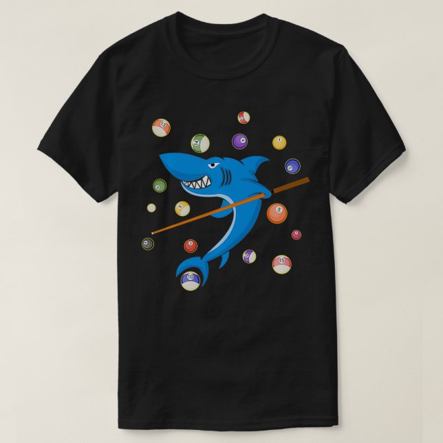 Billiard Shark 8 Ball Player Pool Table Cue Stick  T Shirt (Design framsida)