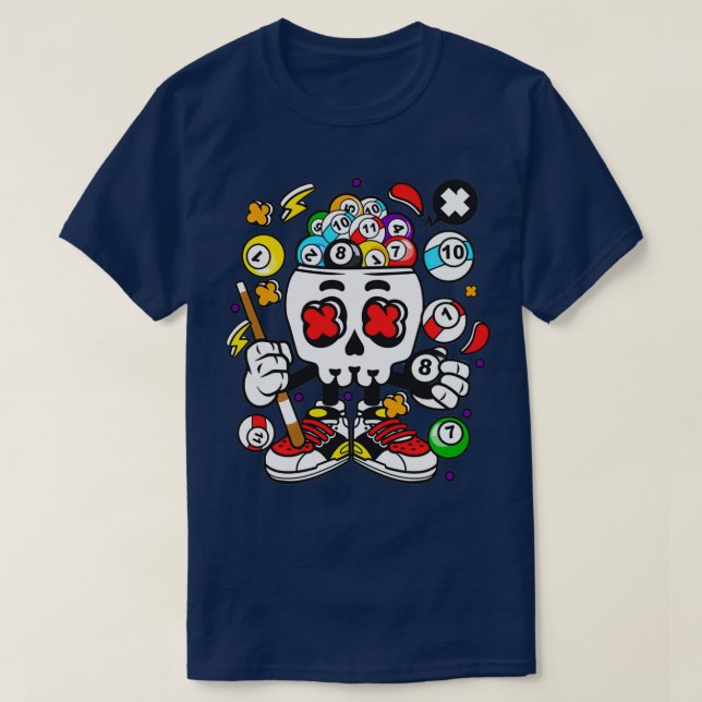 Billiard Skull T Shirt (Design framsida)