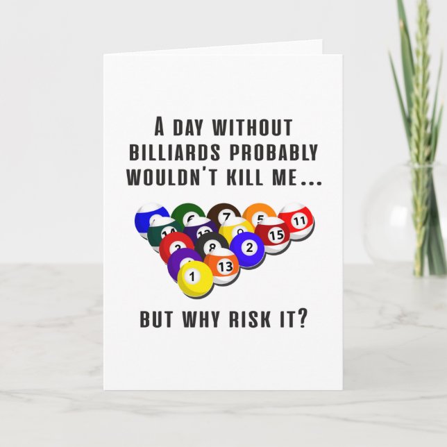 Billiard Snooker Bassäng Billiards Funny Gift Idea Kort (Framsida)
