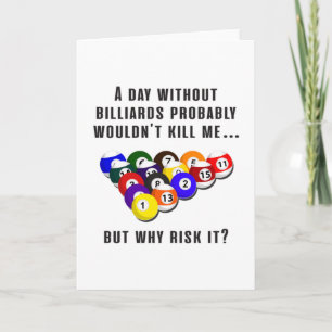 Billiard Snooker Bassäng Billiards Funny Gift Idea Kort
