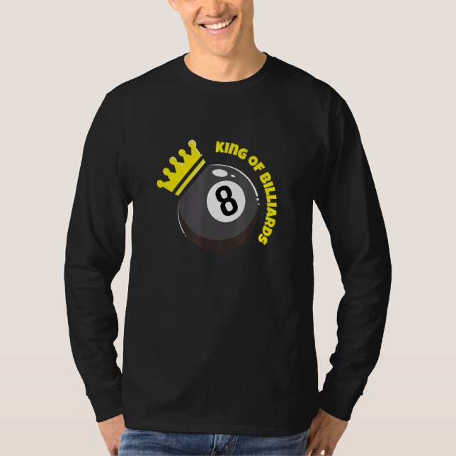 Billiard Snooker i Kung på Billiards T Shirt (Framsida)