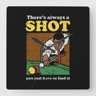 Billiard Snooker Retro Fyrkantig Klocka