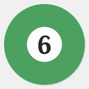 Billiard Solid Grönt Boll 6 Runt Klistermärke