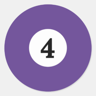 Billiard Solid Lila Boll 4 Runt Klistermärke