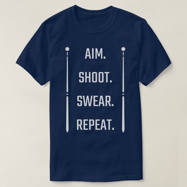 Billiard spelar Billiard Cue 1 T Shirt (Design framsida)