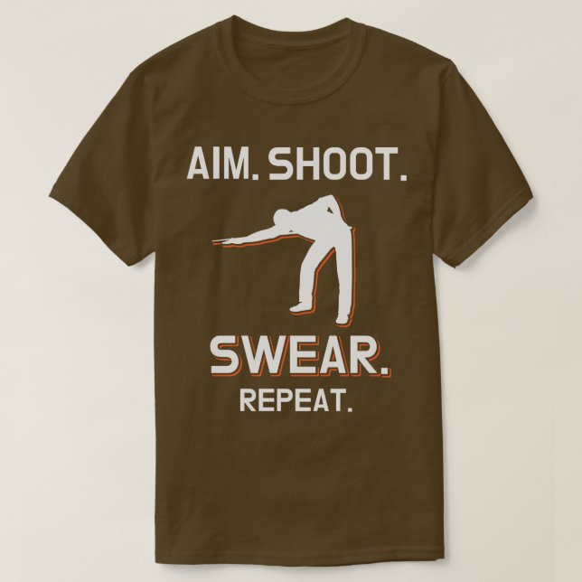 Billiard spelar Billiard Cue T Shirt (Design framsida)