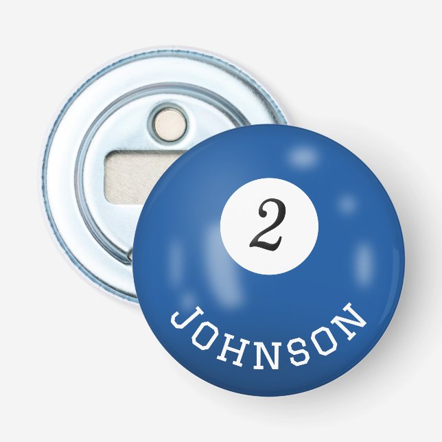 Billiard Two Ball With Custom Name Flasköppnare (Framsidan)
