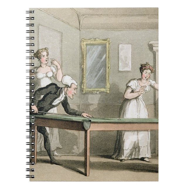 Billiardbord, från 'turnera av Dr Syntax in Anteckningsbok Med Spiral (Framsidan)