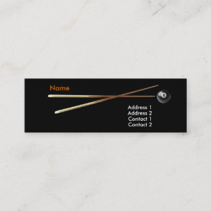 BilliardBusinessFront1, Namn, Adress 1, Addres... Mini Visitkort