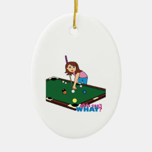 Billiardflicka Julgransprydnad Keramik