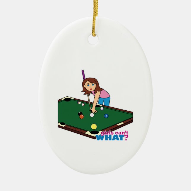 Billiardflicka Julgransprydnad Keramik (Framsidan)