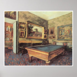 Billiardrummet på Menil-Hubert, 1892, Degas Poster