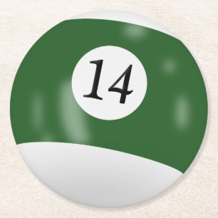 Billiards 14 boll underlägg papper rund