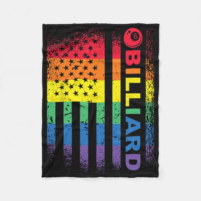 Billiards 8-boll Bassäng Billiard American Flagga  Fleecefilt (Framsidan)