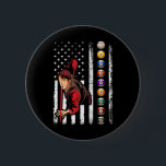 Billiards Älskare Retro American Flagga Billiards  Knapp<br><div class="desc">Billiards Älskare Retro American Flagga Billiards 4 juli</div>