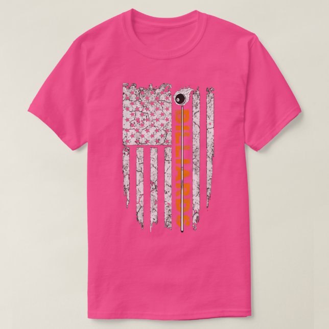Billiards American Flagga Billiard T Shirt (Design framsida)