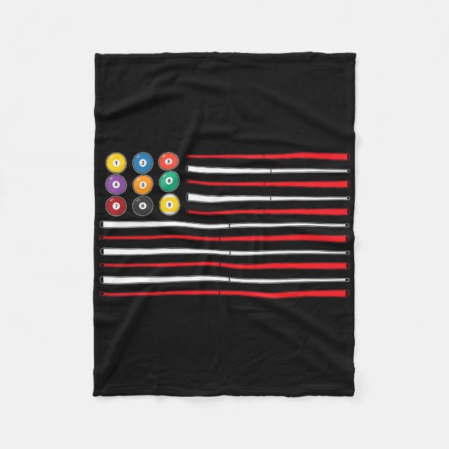 Billiards American Flagga Cue Bassäng Billiard Pla Fleecefilt (Framsidan)