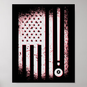 Billiards American Flagga USA Bassäng Players and Poster