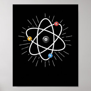 Billiards Atom Funny Science 8-Boll Bassäng Snooke Poster